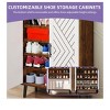 5-Tier Shoe Cabinet With 2 Doors Wood Slim Shoe Storage Cabinet Shoe Organizer Storage For Entryway,Hallway,Space Saving - 2 of 4