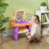 Qaba Kids Vanity Set, Toddler Makeup Table with Mirror, LED Light, Music, 23 Accessories, Pretend Play Set for Girls 3-6 Years - 3 of 4