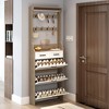 KTMBDW Shoe Cabinet with 3 Flip Drawers and 2 Drawers, Hidden Wood Shoe Cabinet with 8 Hooks, Freestanding Shoe Storage Cabinet for Entryway - 2 of 4