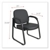 Alera Alera Genaro Series Faux Leather Half-Back Sled Base Guest Chair, 25" x 24.80" x 33.66", Black Seat, Black Back, Black Base - 2 of 4