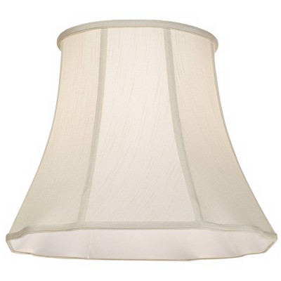 Ivory Bell Large Cut Corner Lamp Shade with Brass Spider Fitting