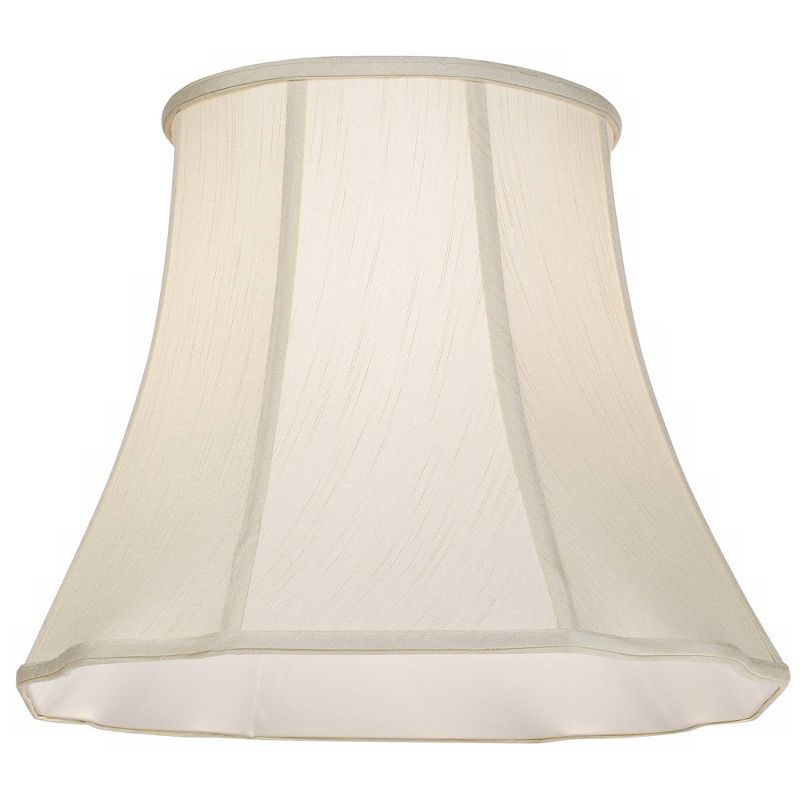 Imperial Shade Creme Bell Large Curve Cut Corner Lamp Shade 11" Top x 18" Bottom x 15" Slant x 14.5" High (Spider) Replacement with Harp and Finial, 6 of 9