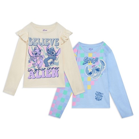 Disney Moana Nightmare Before Christmas Lion King Minnie Mouse Lilo & Stitch Girls 2 Pack Long Sleeve T-Shirts Little Kid to Big Kid - image 1 of 4