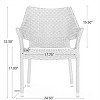 Stackable Wicker Patio Arm Chairs with Iron Frame, PE Rattan Weather Resistant Outdoor Armchairs for Garden Balcony-Coolbibila - 3 of 4