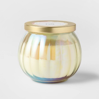 14oz Lidded Yellow Depression Glass Jar Citrus Sunset Candle - Opalhouse™