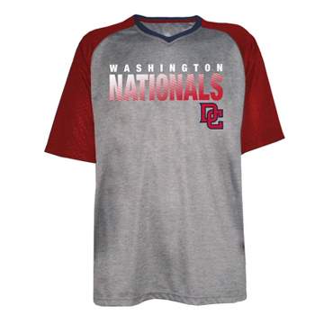 Washington Nationals Jersey Mens Large 42-44 Gray Red Dynasty Series Button  MLB