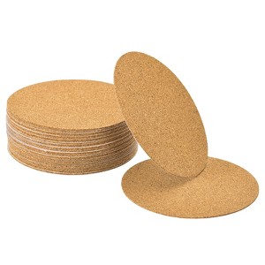 Unique Bargains Self Adhesive Wood Heat Insulation Flexible Cork Coasters - 1 of 3