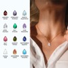 Unique Bargains Women's Birthstone Cubic Zirconia 18K Gold Plated Teardrop Necklace 17.7" - 3 of 4