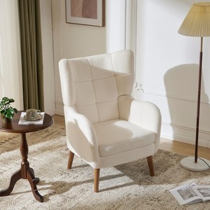 PAGED Accent Chair Upholstered Living Room Chairs with Wood Frame, Comfy Chair for Living Room, Study - 1 of 4