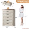 Bedroom Farmhouse 5/6 Drawers Dresser for Bedroom, 44''/ 47.2'' Tall Chest of Drawer, Wooden Vertical Dresser with Metal Handles and Stable Base - 2 of 4