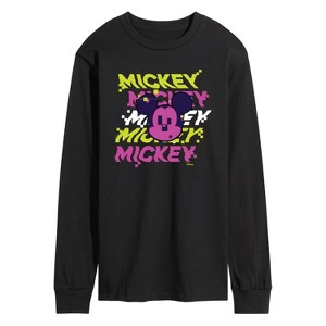 Men's - Disney - Mickey Stacked Long Sleeve Graphic T-Shirt - 1 of 3