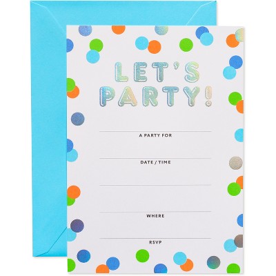 10ct Birthday Party Inviations Let's Party - Spritz™