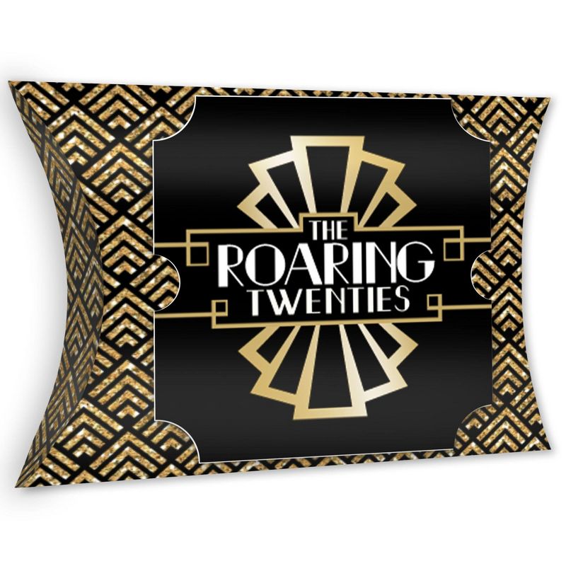 Big Dot of Happiness Roaring 20’s - Favor Gift Boxes - 1920s Art Deco Jazz Party Large Pillow Boxes - Set of 12, 1 of 8