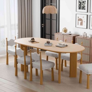 Lirago Solid Wood Oval Dining Table for 6 People Nordic style 67*33.5 Natural - 1 of 4