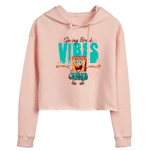 Women's - SpongeBob SquarePants - Spring Break Vibes Cropped Graphic Hoodie - 1 of 4