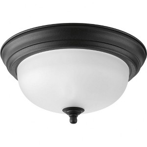 Progress Lighting Melon 1-Light Flush Mount, Brushed Nickel, Alabaster Glass Shade - 1 of 2
