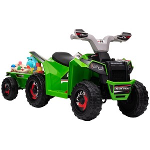 Aosom Kids ATV Quad Car with Back Trailer, 6V Kids Electric Car with Forward Backward Function for Toddlers Ages 18-36 Months - 1 of 4
