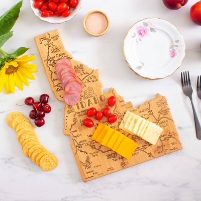 Idaho Shaped Bamboo Serving and Cutting Board with Engraved Artwork