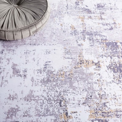 Tacoma TAC863 Power Loomed Indoor Machine Washable Area Rug - Grey/Gold - 4'x4' - Safavieh