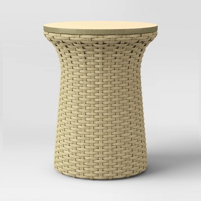 Wicker Storage Patio Accent Table Tan - Threshold™