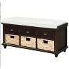 Vynxaria 3-Drawer & 3-Basket Rustic Storage Bench: A Multi-Functional Shoe Bench for Living Rooms and Entryways - 3 of 4