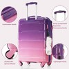 MOEPISY Luggage Set of 3, 20-inch with USB Port, Airline Certified Carry-on Luggage , ABS+PC Hard Shell Luggage with Spinner Wheels,purple and pink - 4 of 4