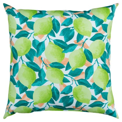 22"x22" Oversize Poly-Filled Lime Indoor/Outdoor Square Throw Pillow Green - Rizzy Home