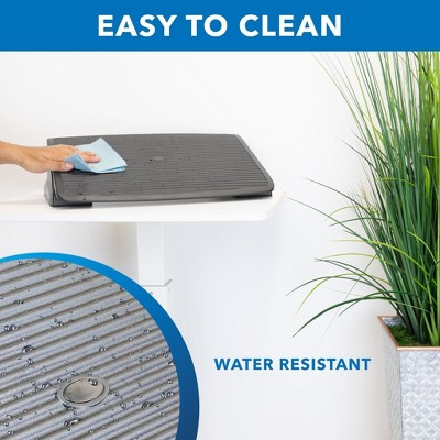 Black Adjustable Ergonomic Under Desk Footrest with Massaging Surface