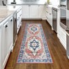 Washable Vintage Printed Rug Non Slip Low Pile Rug Soft Throw Floor Cover Foldable Indoor Carpet for Living Room Bedroom Playroom - 3 of 4