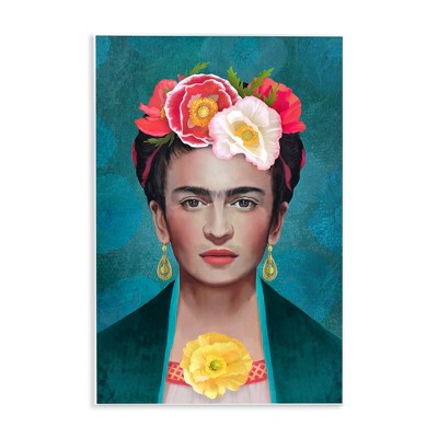 Stupell Industries Frida Kahlo Floral Portrait Wall Plaque Art
