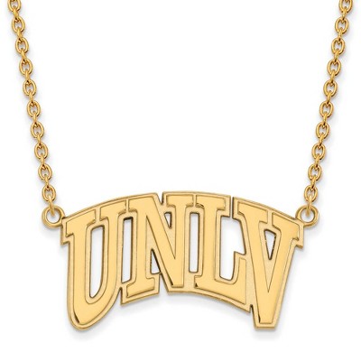 Black Bow Jewelry 10k Yellow Gold Nevada Las Vegas Runnin Rebels NCAA Necklace 18 Inch