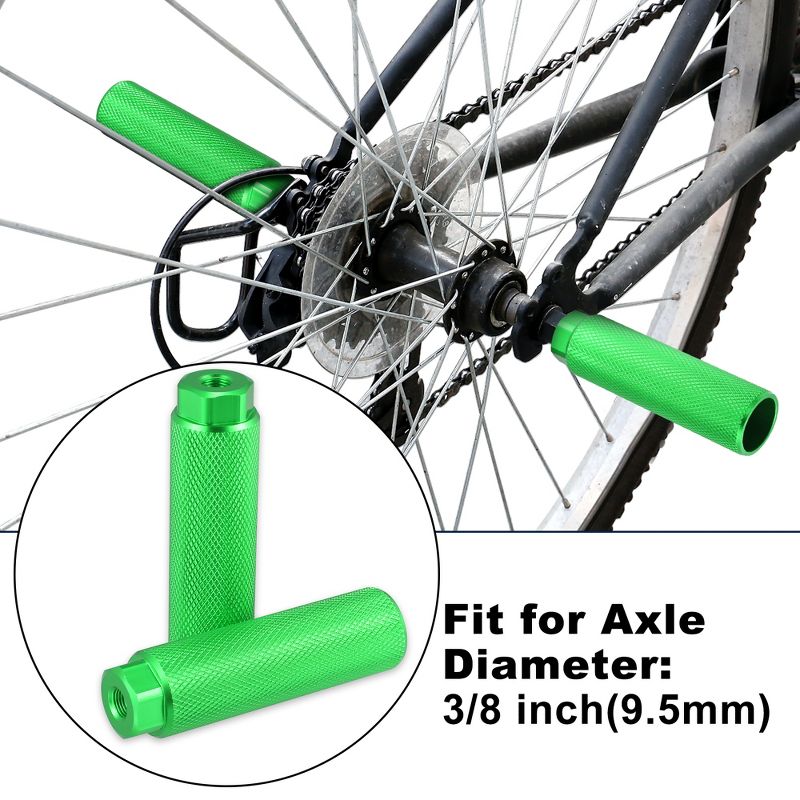Unique Bargains Universal Aluminum Alloy BMX MTB Bike Bicycle for 3/8" Axles Rear Foot Pegs Footrests 1 Pair, 2 of 7