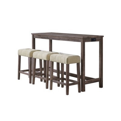 Turner Multipurpose Bar Dining Table Set Gray - Picket House Furnishings