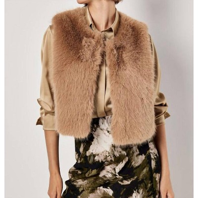 Women's Luxe Layer Fur Vest - APRICOT