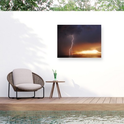 Trademark Fine Art - Kurt Shaffer Lightning Sunset IV Matted Framed Art