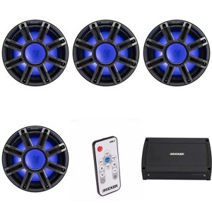 Kicker (4) 51MWF124 - MWF 12-Inch Premium Marine Subwoofer (free-air) 4-ohm & 48KXMA12002 Marine Amp Bundle ( Includes LED Remote ) - 1 of 4