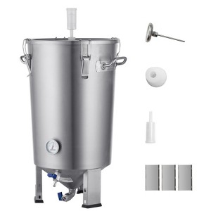 VEVOR 304 Stainless Steel Kettle, 8 GALLON Beer Brew Fermentor, Kettle Stock Pot Includes Lid, Handle, Valve, Spigot, Thermometer, Silver - 1 of 4