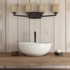 Luminance Hadley Four Light Vanity, Amber Glass, Provincial Bronze Finish - 2 of 3