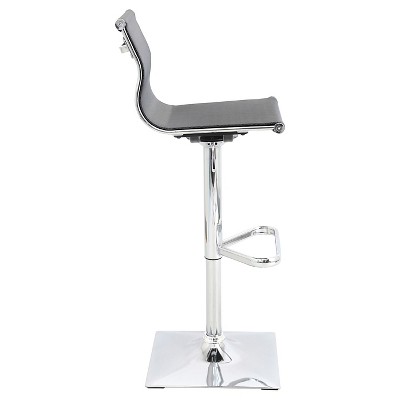 Mirage Silver Adjustable Swivel Barstool with Mesh Seat