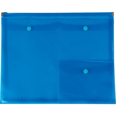 Staples Poly Zip Envelopes with Pockets Letter Size Blue (23229)