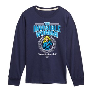 Boys' - Marvel - Fantastic Four Invisible Woman Collegiate Long Sleeve Graphic T-Shirt - 1 of 3
