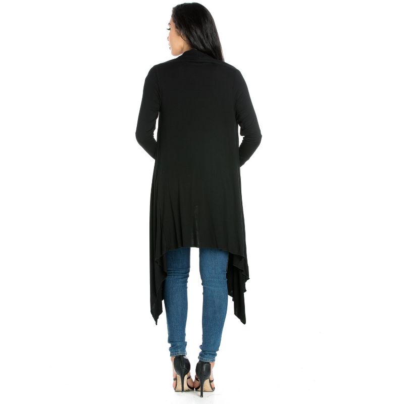 24seven Comfort Apparel Extra Long Open Front Cardigan, 3 of 5