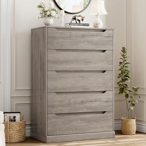 5-Drawer Dresser for Bedroom, 50" Tall Freestanding Vertical Wooden Chest Storage for Living Room, Hallway, or Entryway - 1 of 4