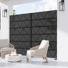 Lirago 72 in. Galvanized Metal Outdoor Privacy Screens Garden Outdoor Fence Black - 3 of 4