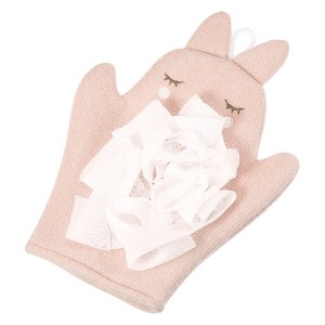 Unique Bargains Double Side Cartoon Shower Gloves for Bathroom 9.65"x7.28" 1 Pc - 1 of 4