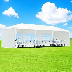 Gulches 10x30' Outdoor Garden Gazebo Wedding Party Tent Canopy Marquee with 5 Removable Sidewalls, Black - 1 of 4