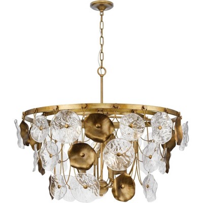 Loretta Gold Ombre 9-Light Tiered Chandelier with Clear Glass