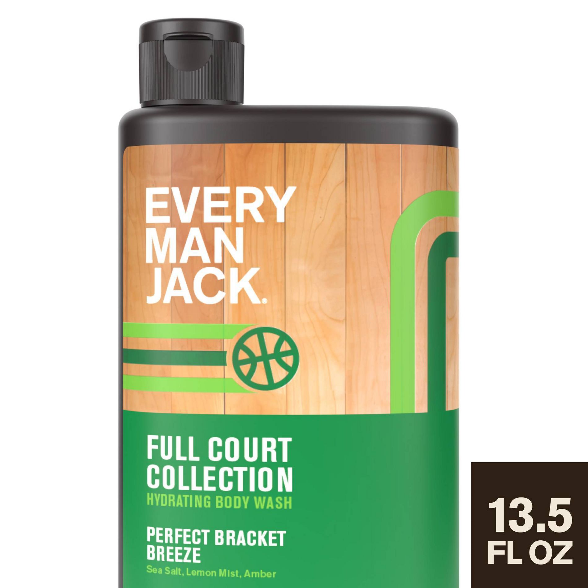 Every Man Jack Limited Edition Full Court Collection Hydrating Men's Body Wash - Perfect Bracket Breeze - 13.5 fl oz: Paraben-Free, Vegan Formula