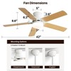 SKRAN 42"Ceiling Fan, 5 Dual Finish Blades, Reversible DC Motor, Remote Control, LED Light, Tri Mounting Options for bed Room,living room,White - 3 of 4