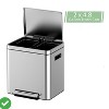 2 x 15L/2 x 18L/2 x 20L Trash Can Stainless Steel Dual Compartment Step-on Recycling Bin w/Soft-Close Lids & Removable Plastic Inner Buckets - 4 of 4